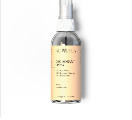 DEOS04B 24H Long-Lasting Deodorant Spray - 80 ml Enriched with Aloe Vera, Glycerine and Lemon Extract