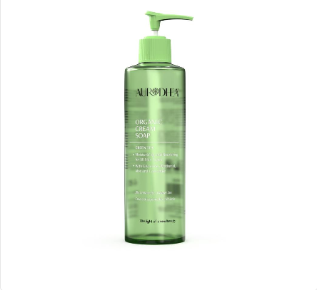 SP02B Green Tea Cream Soap - 260 ml Enriched with Glycerine, Panthenol, Aloe and Camomile