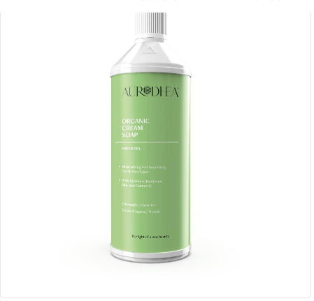 RSP02B Green Tea Cream Soap - 1000 ml Enriched with Glycerine, Panthenol, Aloe and Camomile