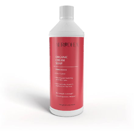 RSP07B Pomegranate Cream Soap - 1000 ml Enriched with Camomile, Vitamin E, Panthenol and Aloe Vera