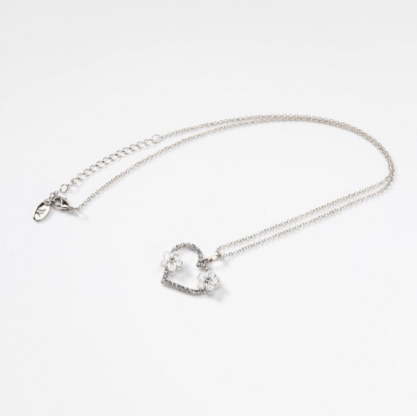 BIGCD044A 'Springtime of Love' rhodium-plated metal necklace