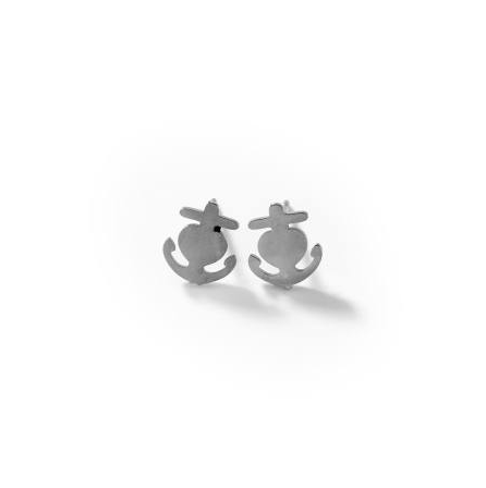 BIGOA010 316 steel Love anchor stud earrings