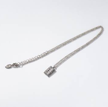 BIGCD046 Rhodium-plated metal Precious rectangles jewel set