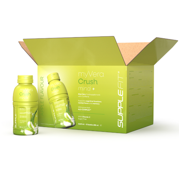 INTA002-06 MYVERA CRUSH Mind + | Food supplement with caffeine in 285 ml single-serve bottles (6-pack) - 1710 ml